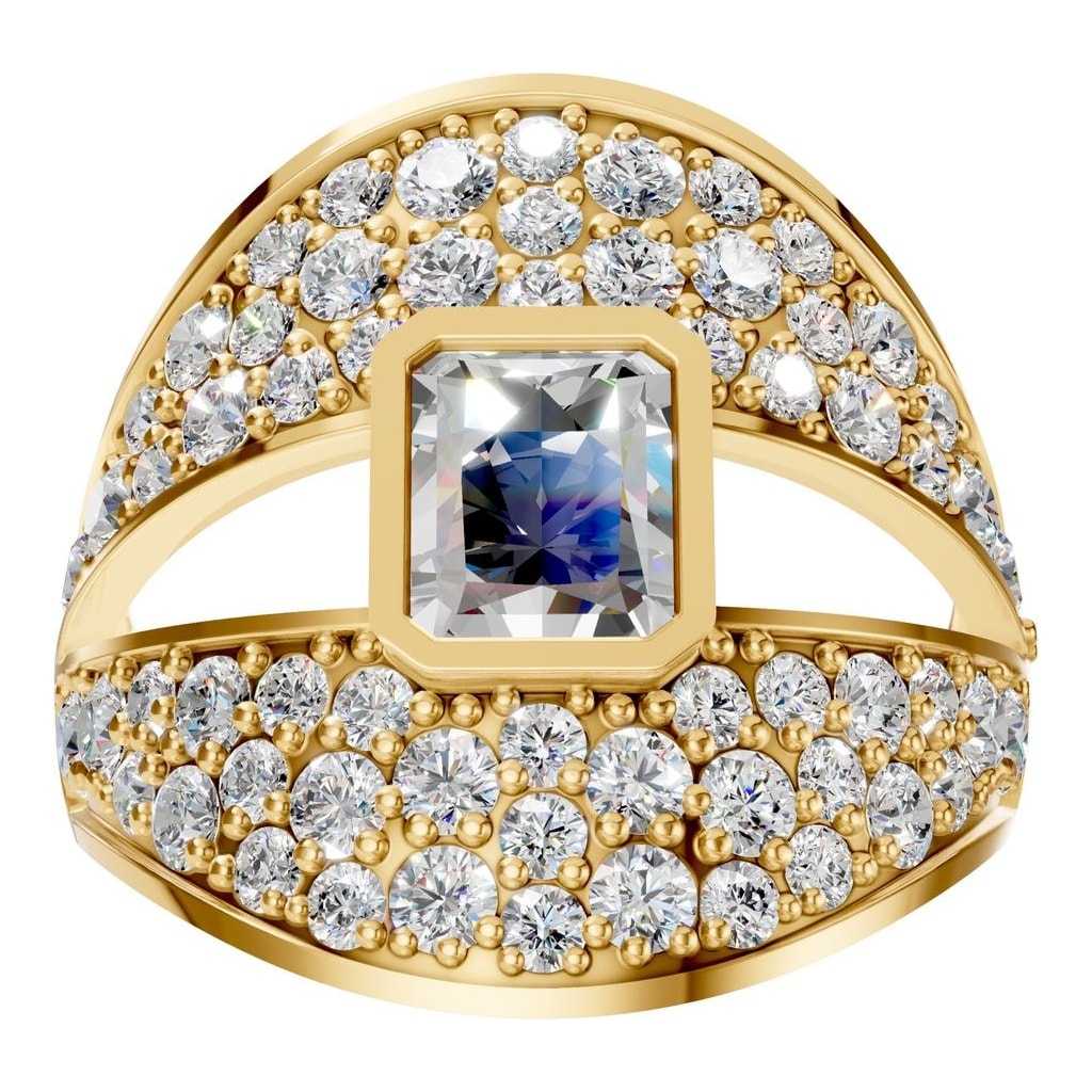 RI-3037 Yellow Gold Ring SET - Front View