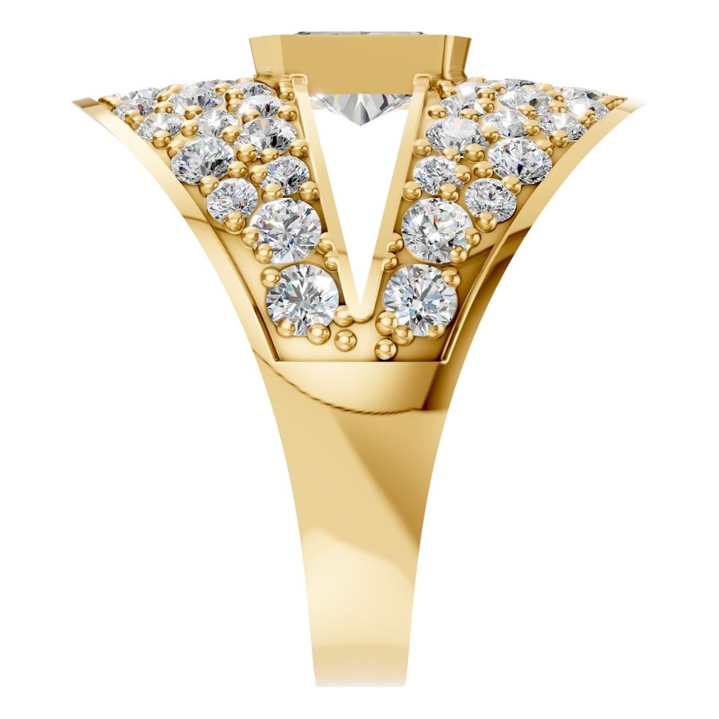 RI-3037 Yellow Gold Ring SET - Side View