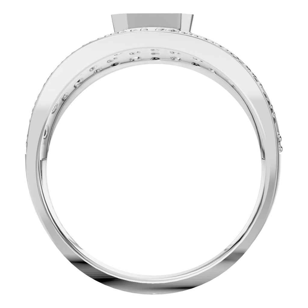 RI-3037 White Gold Ring UNSET - Top View