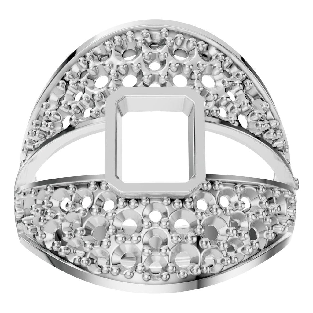 RI-3037 White Gold Ring UNSET - Front View