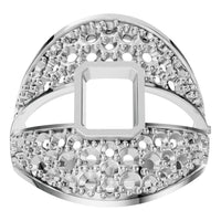 RI-3037 White Gold Ring UNSET - Front View