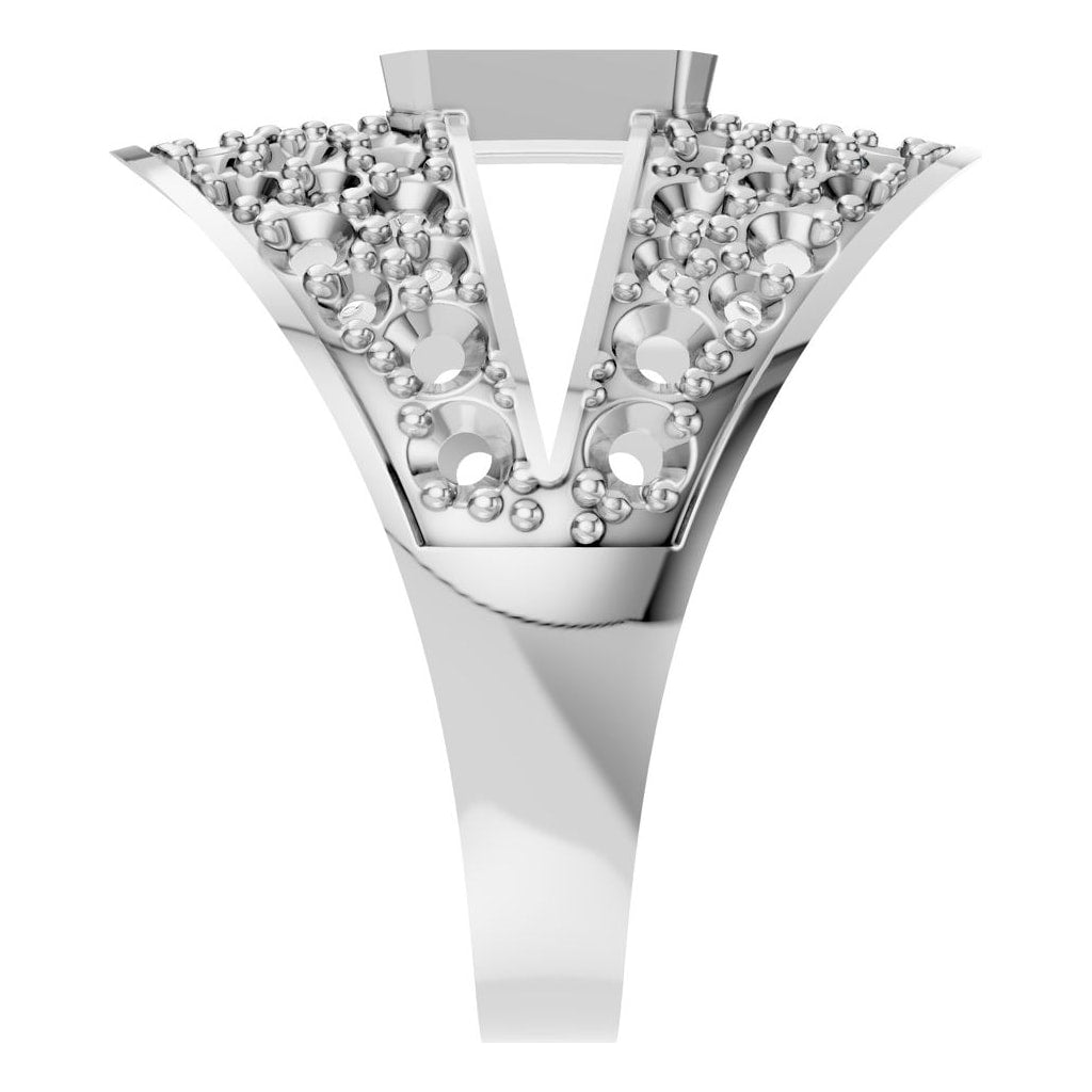 RI-3037 White Gold Ring UNSET - Side View