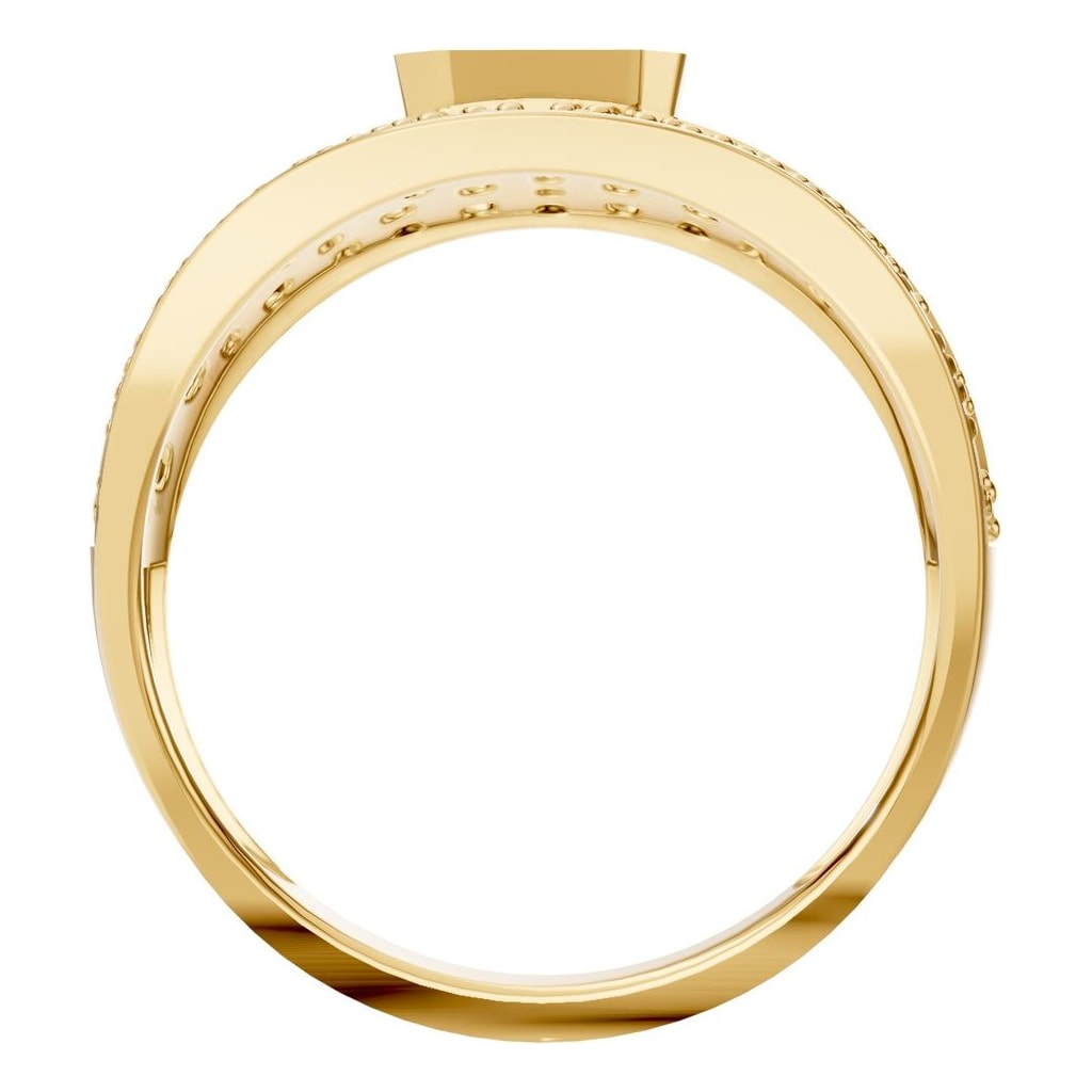 RI-3037 Yellow Gold Ring UNSET - Top View