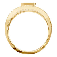 RI-3037 Yellow Gold Ring UNSET - Top View
