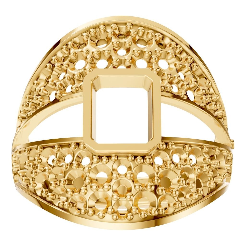 RI-3037 Yellow Gold Ring UNSET - Front View