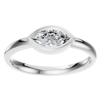 RI-3049 White Gold Ring SET - Front View