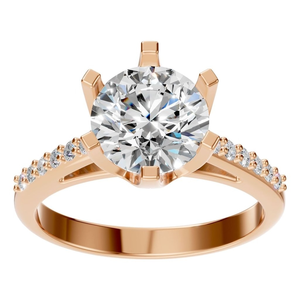 RI-3059 Rose Gold Ring SET - Front View