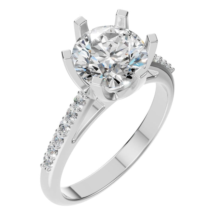 Accented Solitaire Ring Mounting - Round 7.5mm