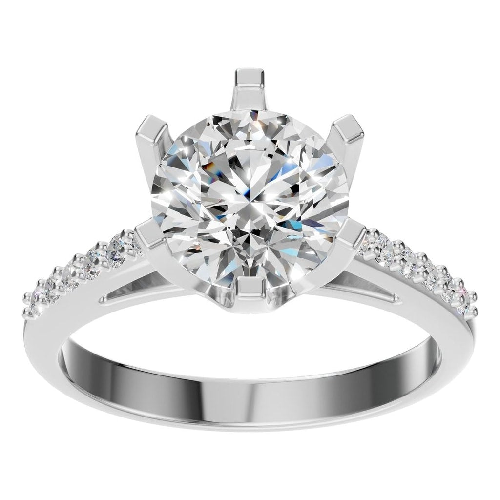 RI-3059 White Gold Ring SET - Front View