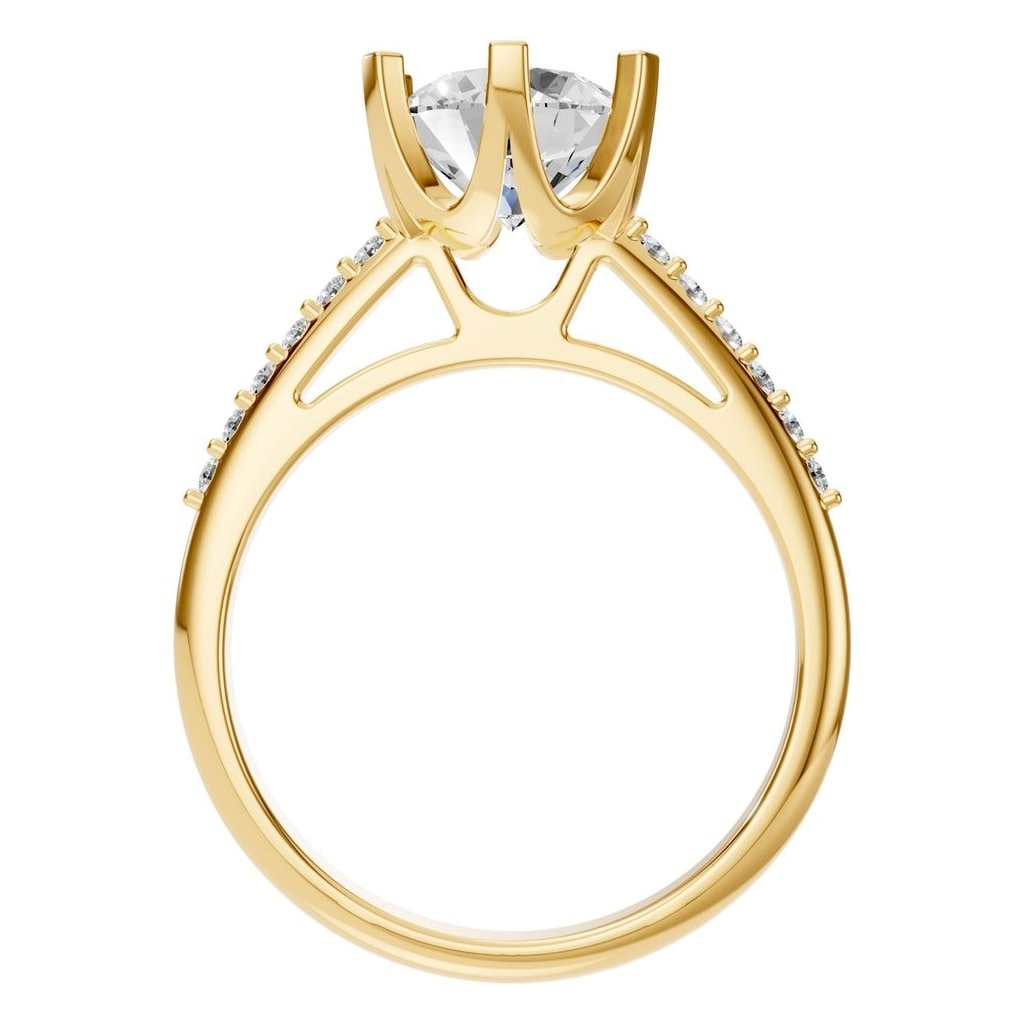 RI-3059 Yellow Gold Ring SET - Top View