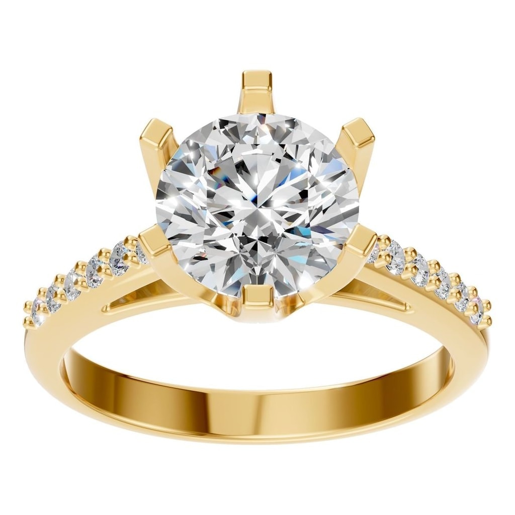 RI-3059 Yellow Gold Ring SET - Front View