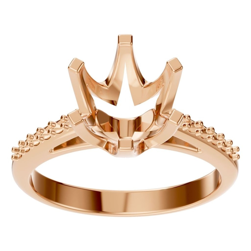 RI-3059 Rose Gold Ring UNSET - Front View
