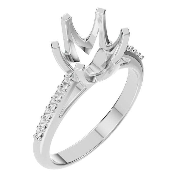 Accented Solitaire Ring Mounting - Round 7.5mm