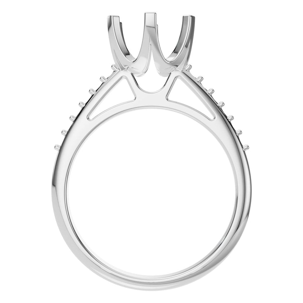 RI-3059 White Gold Ring UNSET - Top View