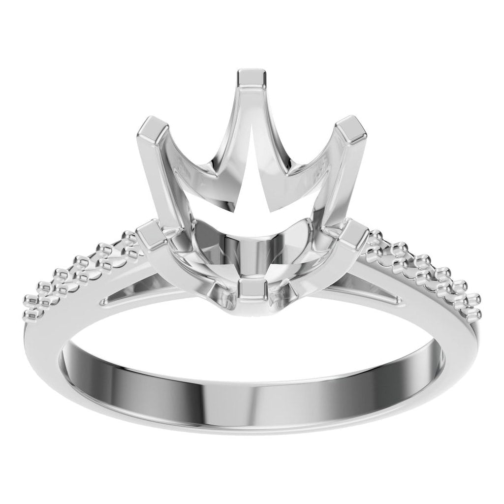 RI-3059 White Gold Ring UNSET - Front View