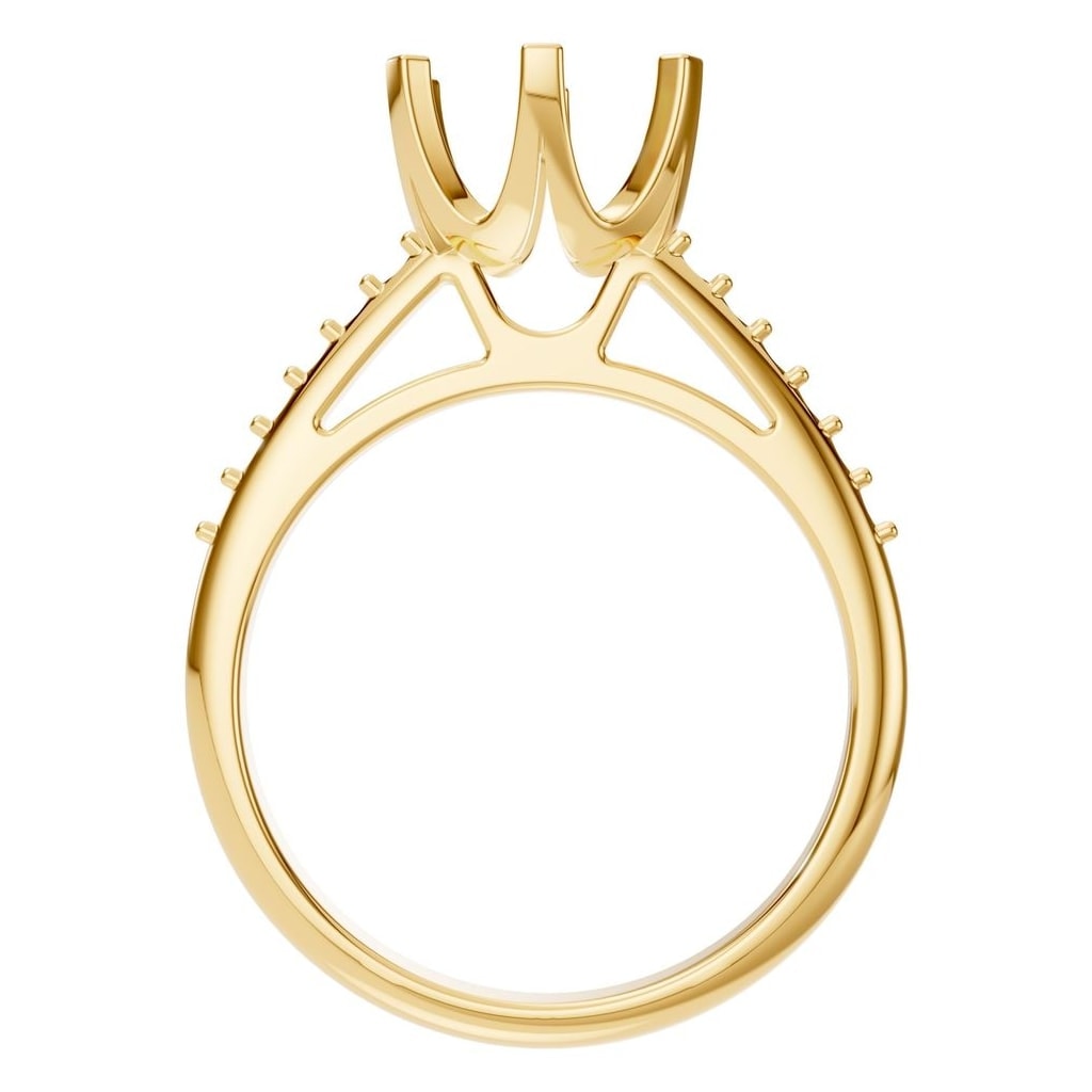 RI-3059 Yellow Gold Ring UNSET - Top View