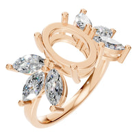 RI-3097 Rose Gold Ring SEMISET - Main View