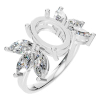 RI-3097 White Gold Ring SEMISET - Main View