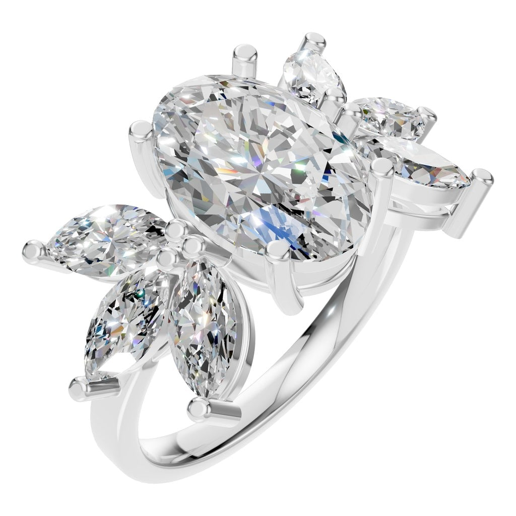 RI-3097 White Gold Ring SET - Main View