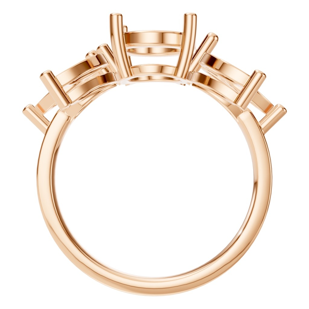 RI-3097 Rose Gold Ring UNSET - Top View