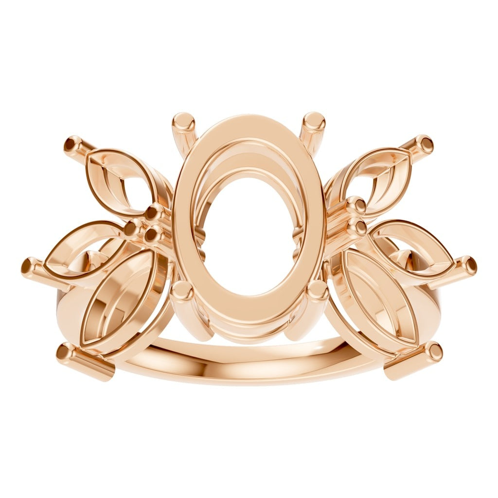 RI-3097 Rose Gold Ring UNSET - Front View