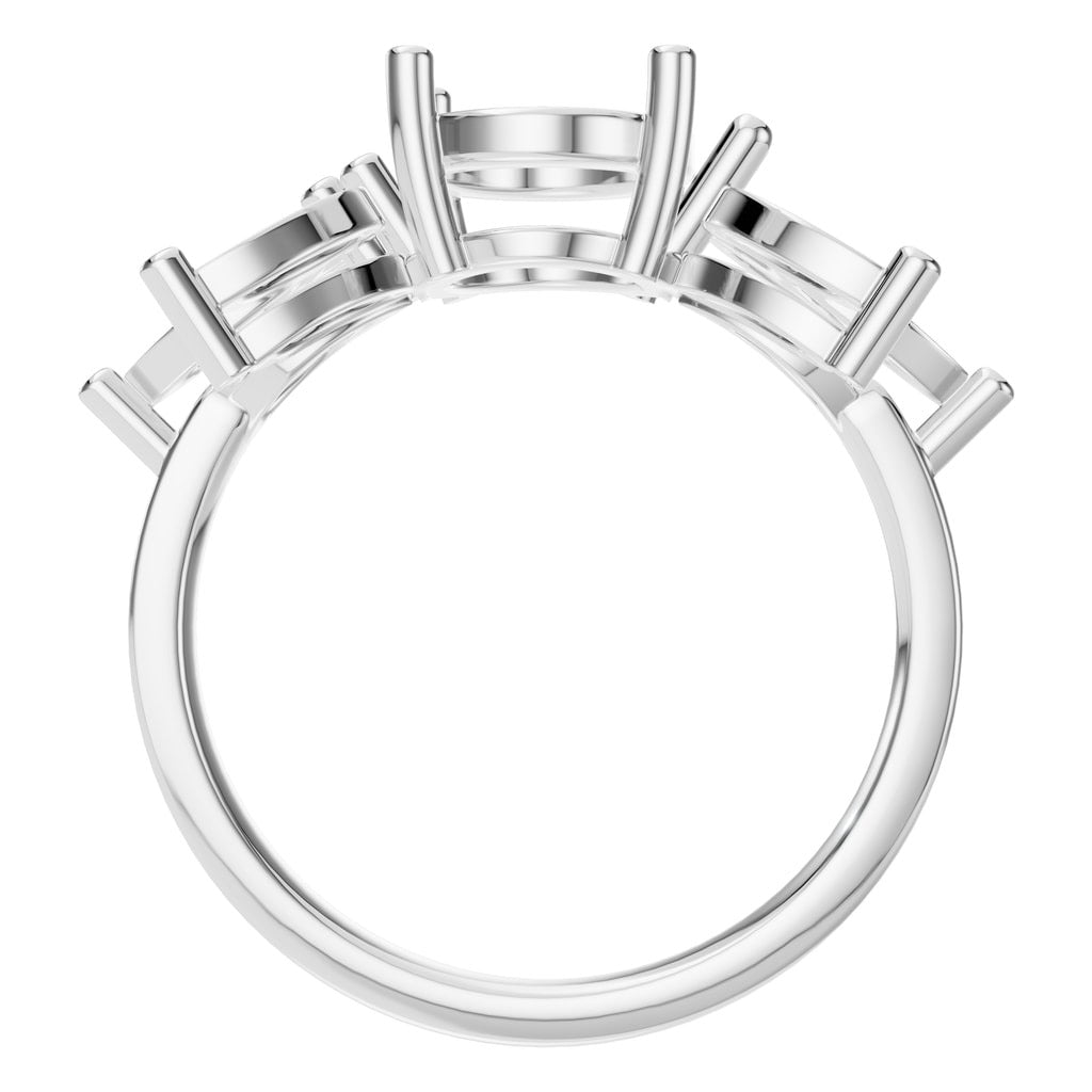 RI-3097 White Gold Ring UNSET - Top View
