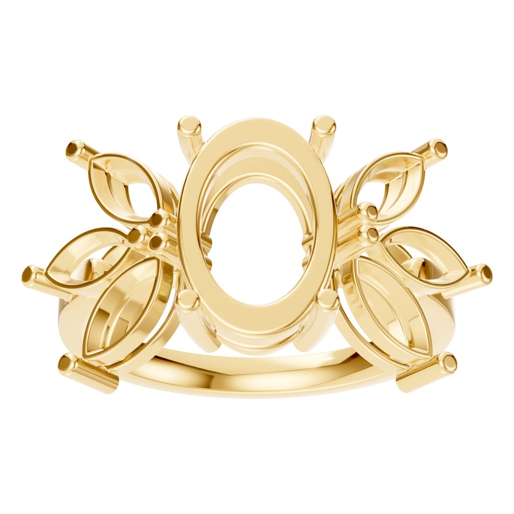 RI-3097 Yellow Gold Ring UNSET - Front View