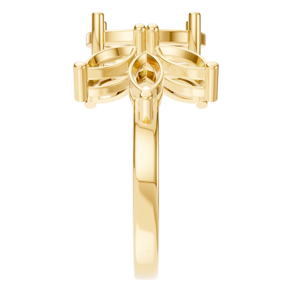 RI-3097 Yellow Gold Ring UNSET - Side View