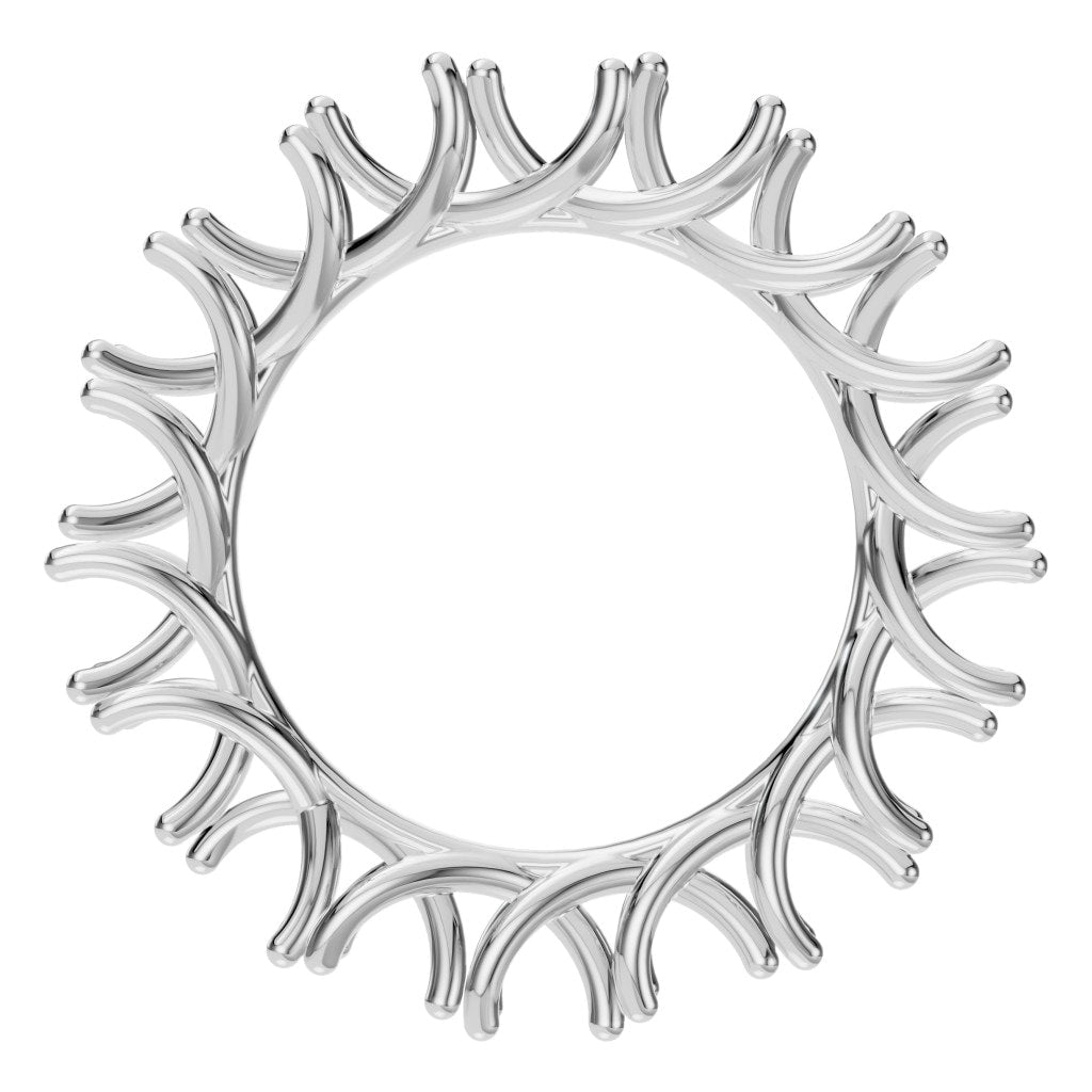 RI-3152 White Gold Ring UNSET - Top View