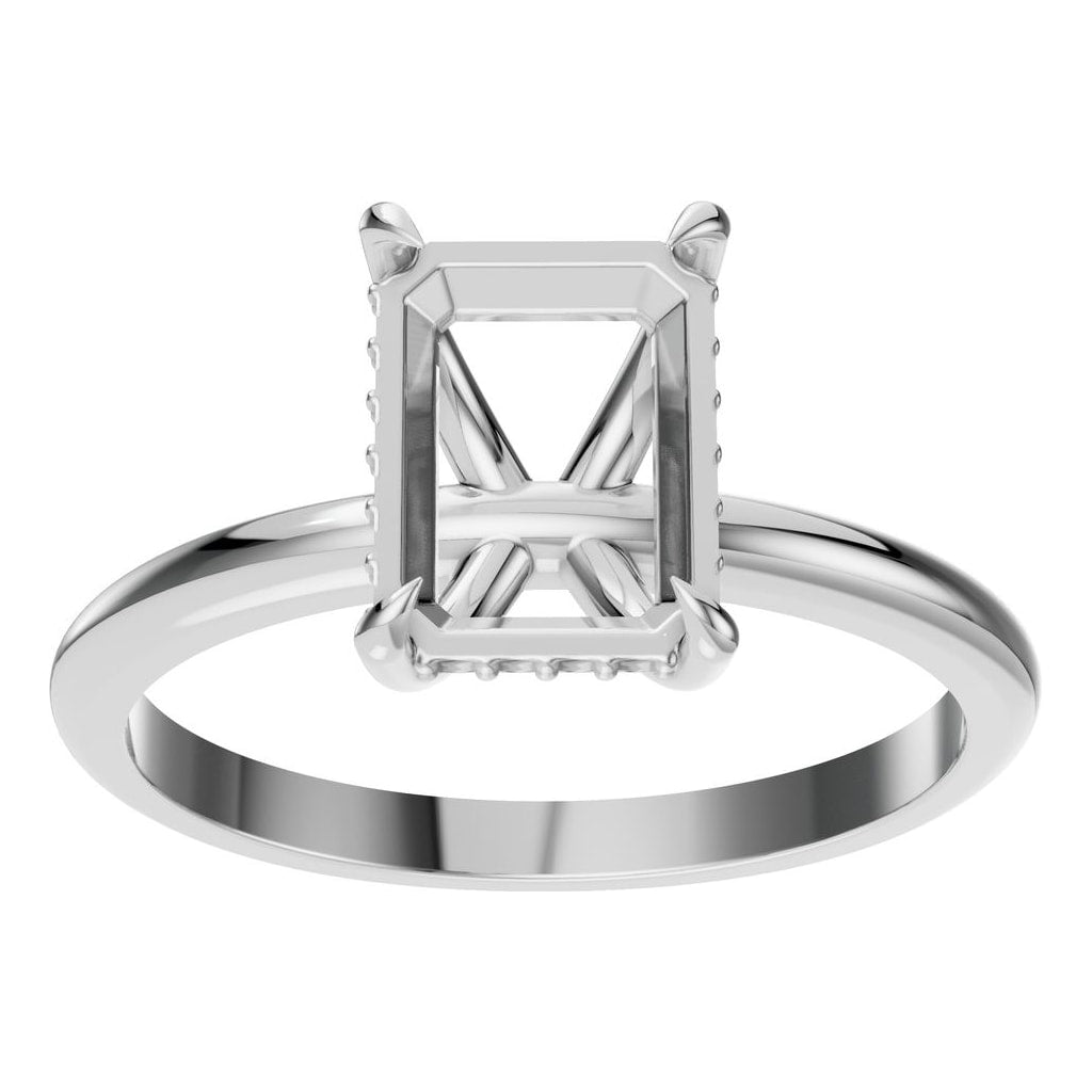 RI-3243 White Gold Ring UNSET - Front View