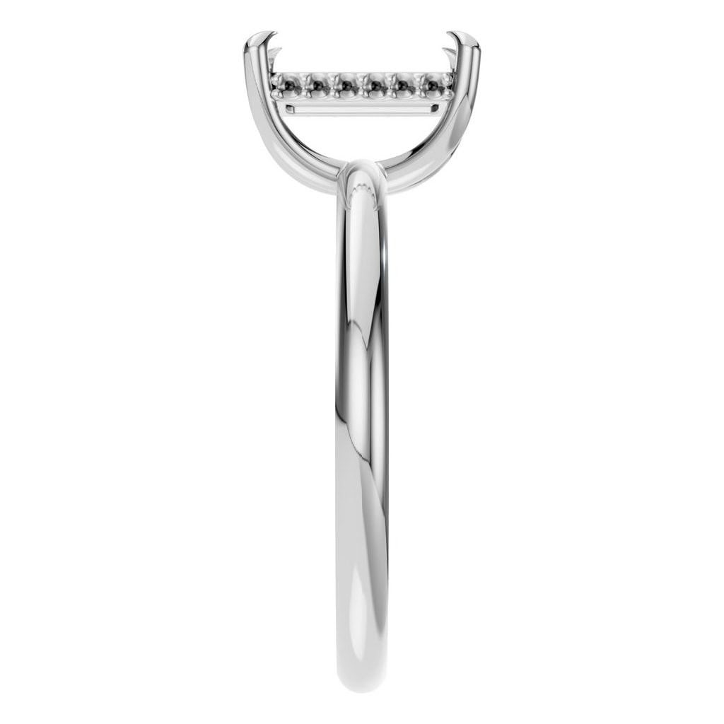 RI-3243 White Gold Ring UNSET - Side View