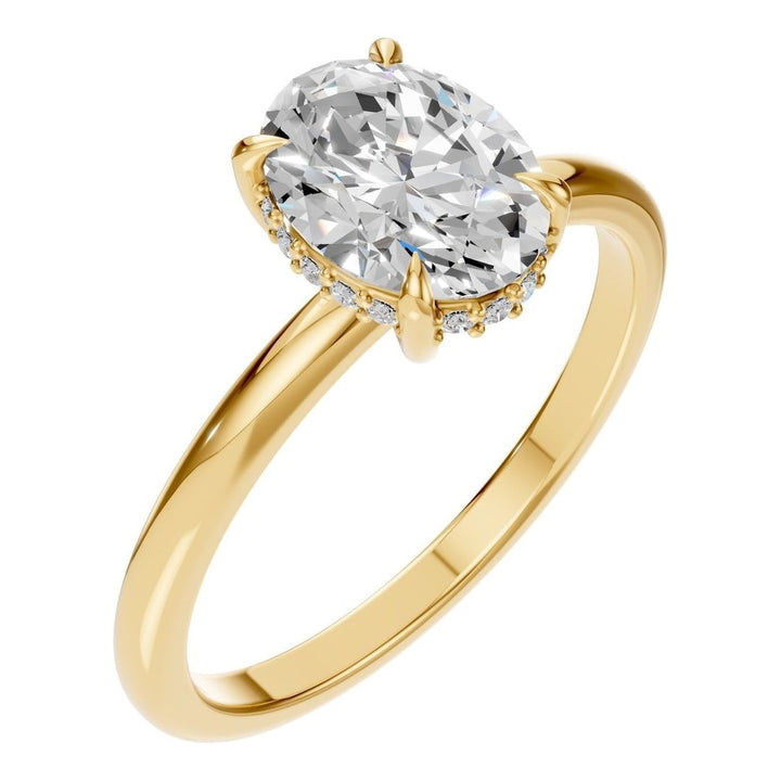 Hidden Halo Ring Mounting - Oval 8x6mm
