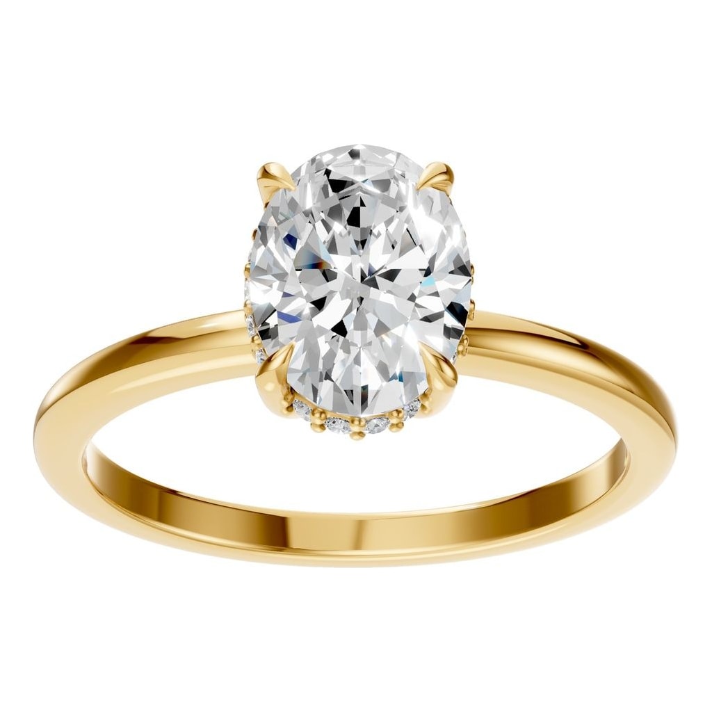 RI-3243 Yellow Gold Ring SET - Front View