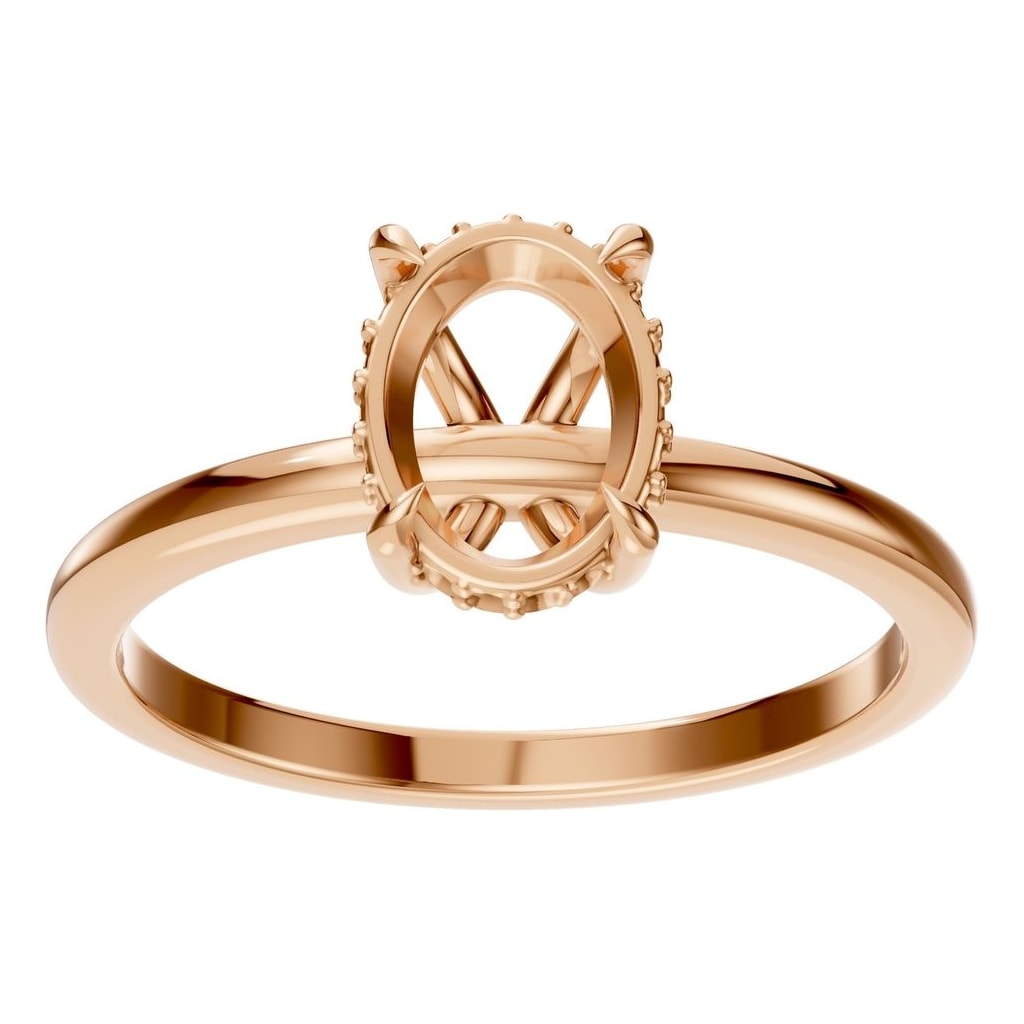 RI-3243 Rose Gold Ring UNSET - Front View