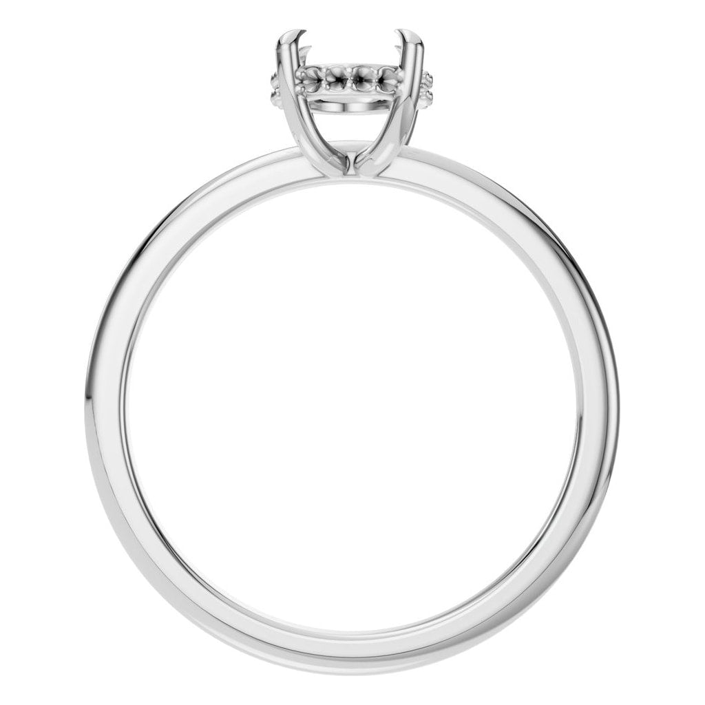 RI-3243 White Gold Ring UNSET - Top View