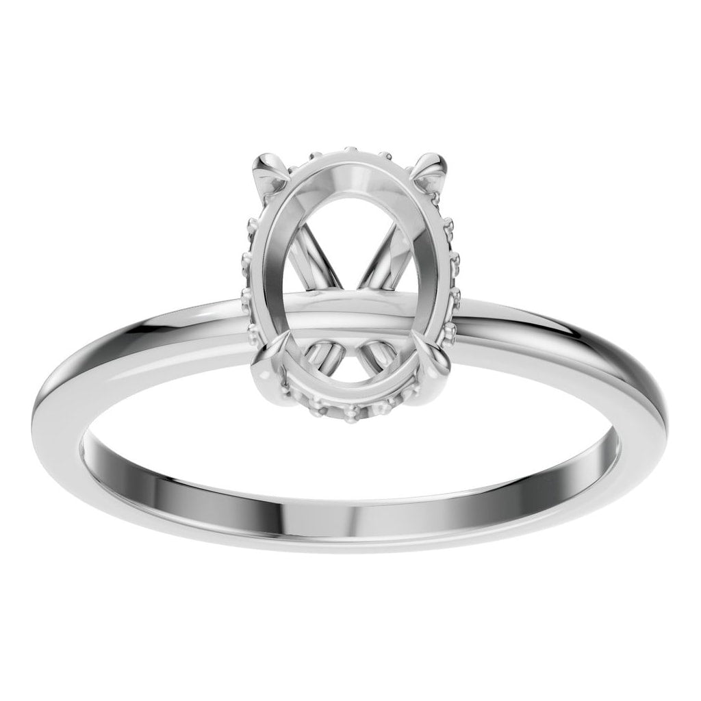RI-3243 White Gold Ring UNSET - Front View