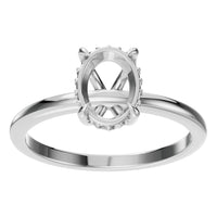 RI-3243 White Gold Ring UNSET - Front View