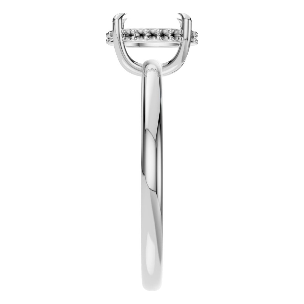 RI-3243 White Gold Ring UNSET - Side View