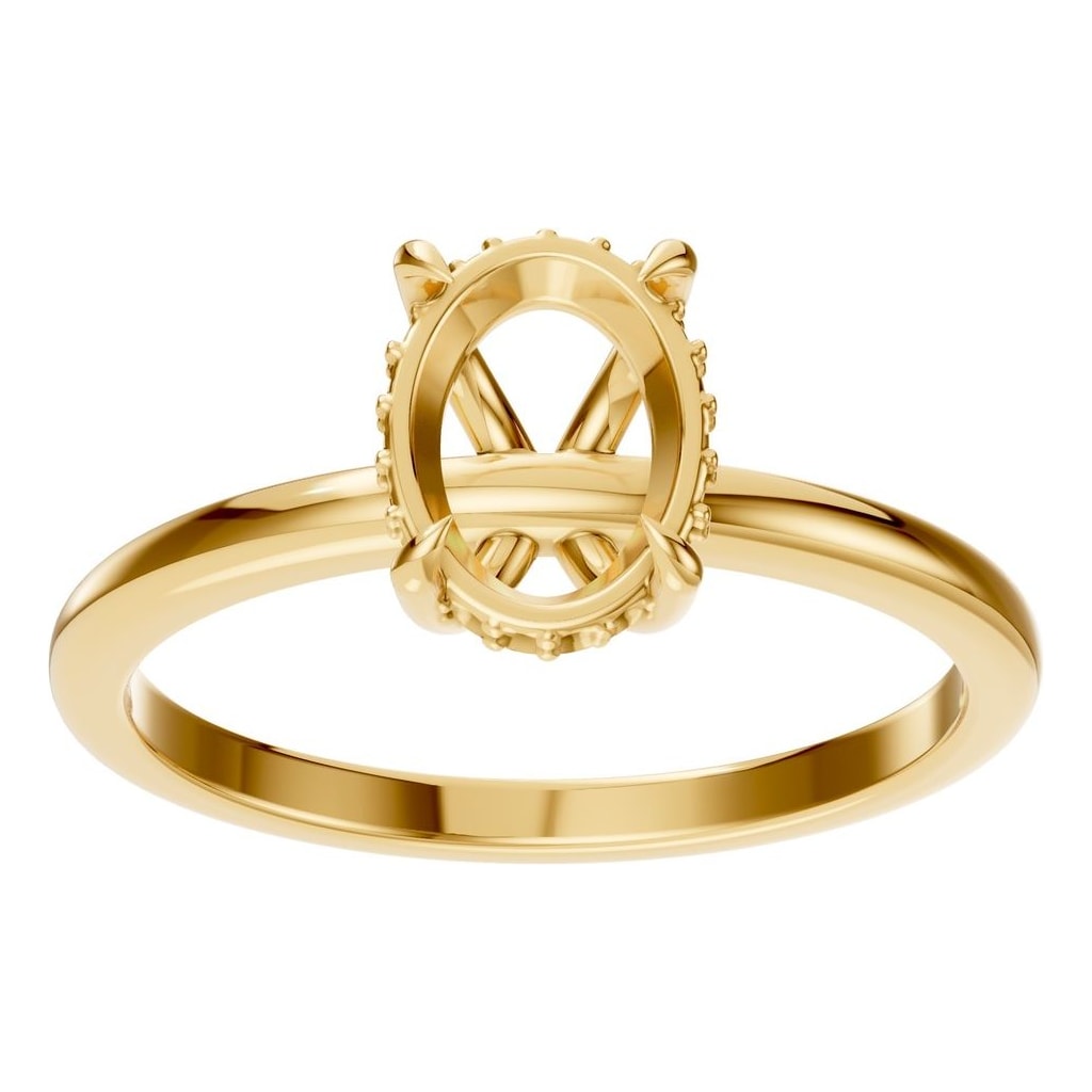 RI-3243 Yellow Gold Ring UNSET - Front View