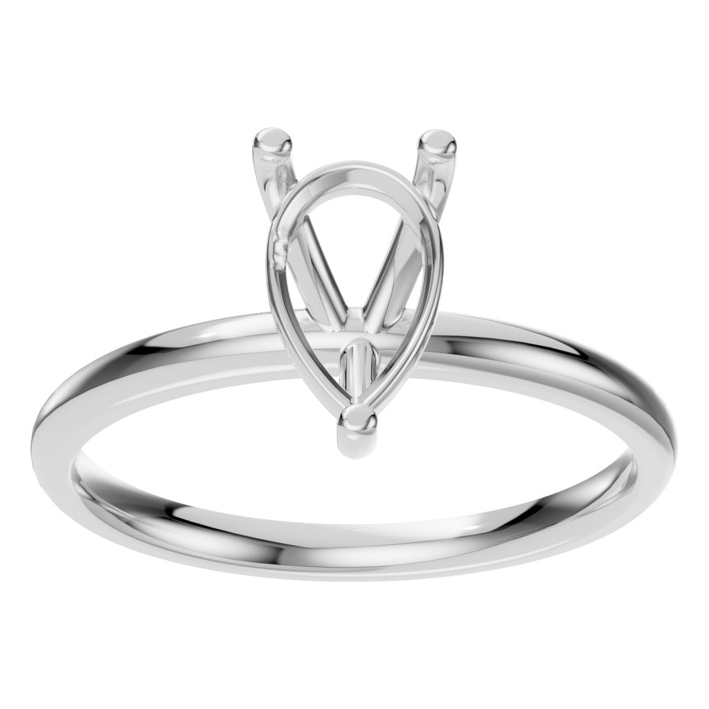 RI-3359 White Gold Ring UNSET - Front View