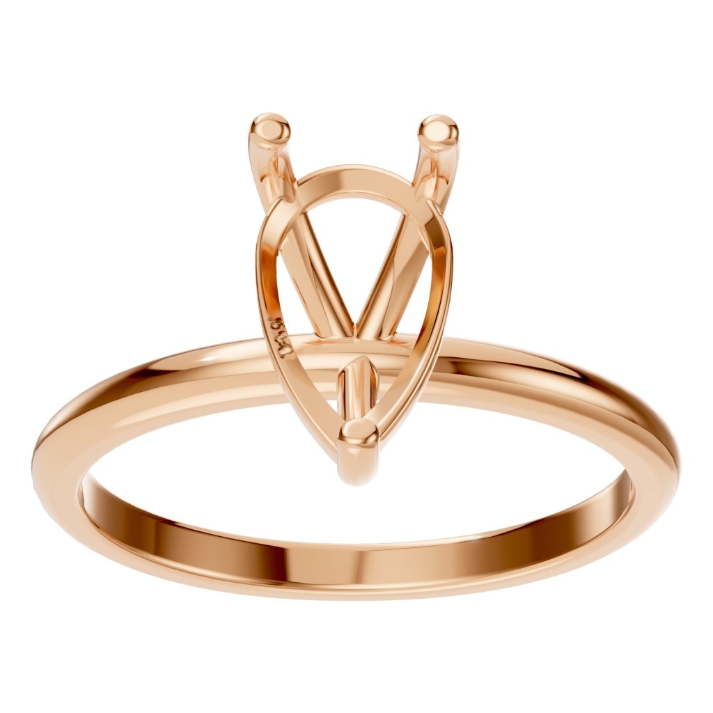 RI-3359 Rose Gold Ring UNSET - Front View