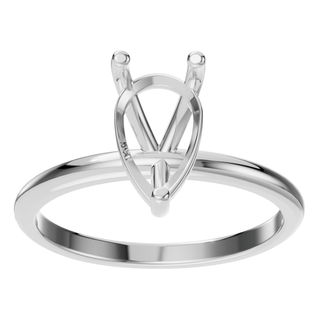 RI-3359 White Gold Ring UNSET - Front View