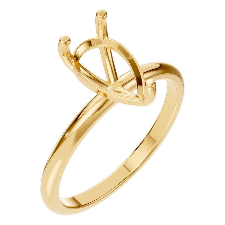 Solitaire Ring Mounting - Pear 9x5.5mm