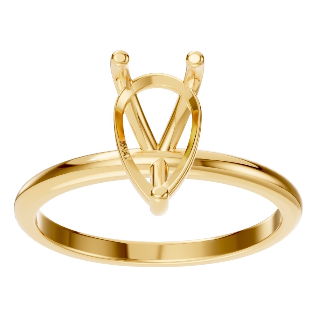 RI-3359 Yellow Gold Ring UNSET - Front View