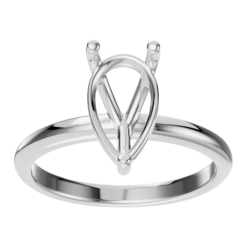RI-3359 White Gold Ring UNSET - Front View