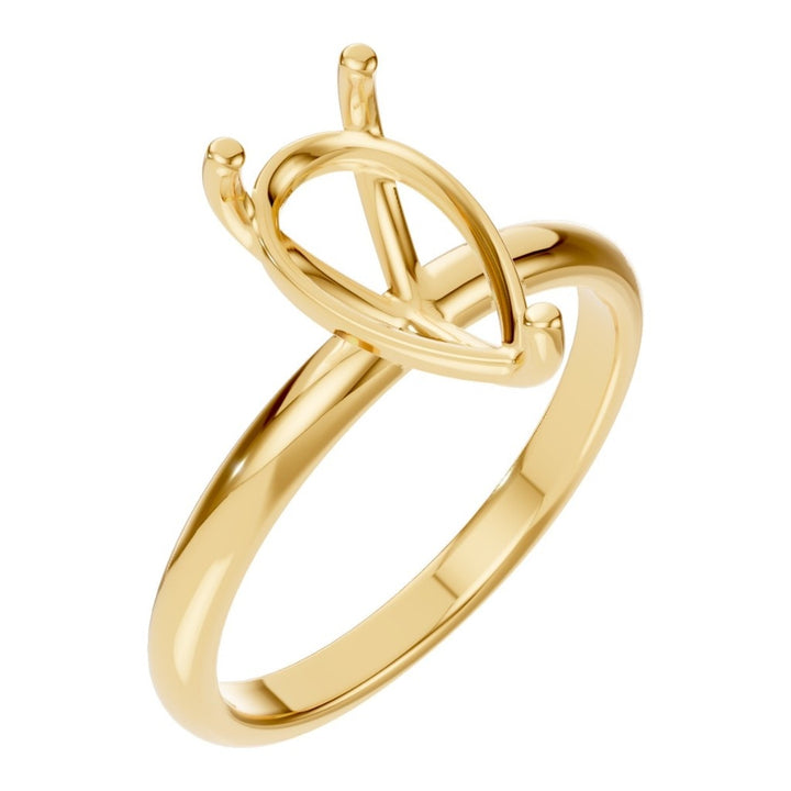 Solitaire Ring Mounting - Pear 10x6mm