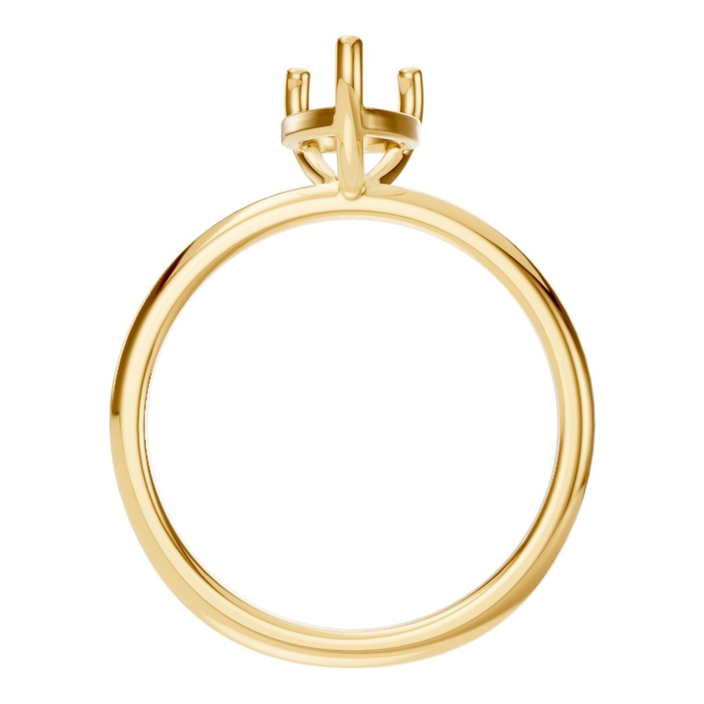 RI-3359 Yellow Gold Ring UNSET - Top View