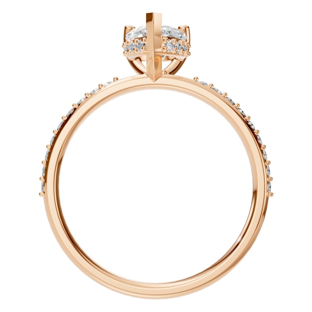 RI-3372 Rose Gold Ring SET - Top View