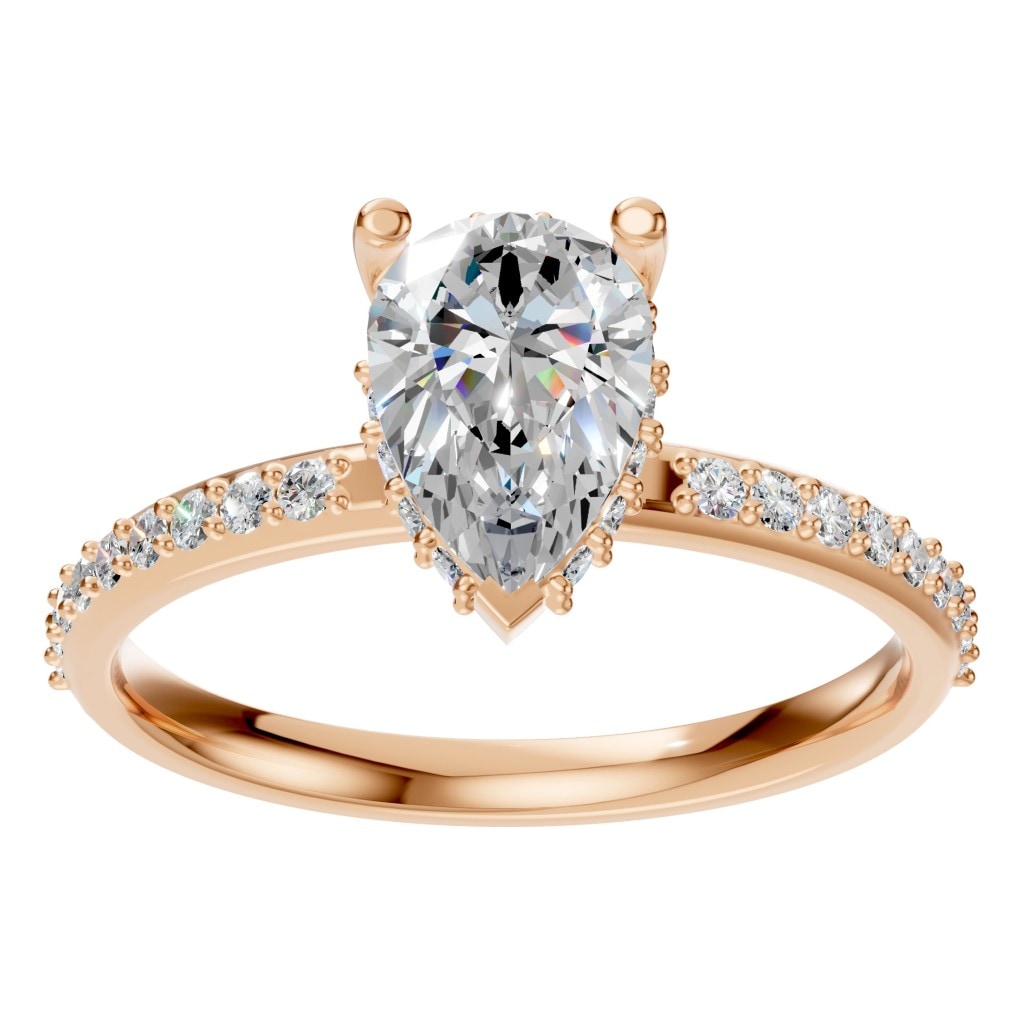 RI-3372 Rose Gold Ring SET - Front View