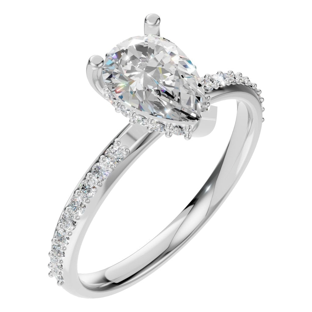 RI-3372 White Gold Ring SET - Main View